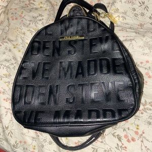 Steve Madden mini black and gold backpack